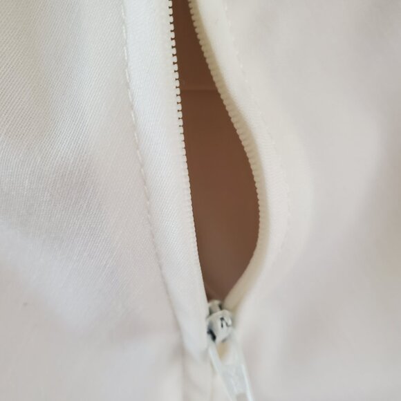 2 Piece Jacket Dress Women's S Sheath Sundress Midi Stripe Tie Belt Square Neck - Picture 8 of 12